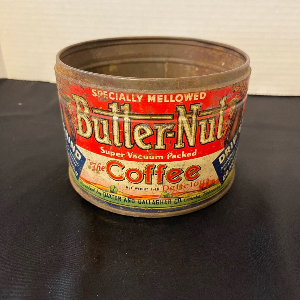 Vintage Butter Coffee Tin, No Lid